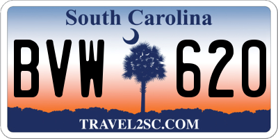 SC license plate BVW620