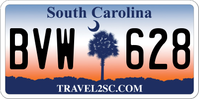 SC license plate BVW628