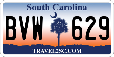SC license plate BVW629