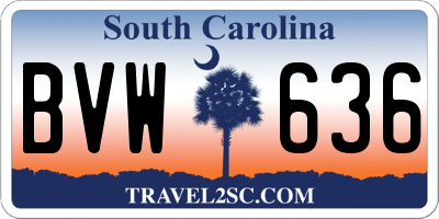 SC license plate BVW636