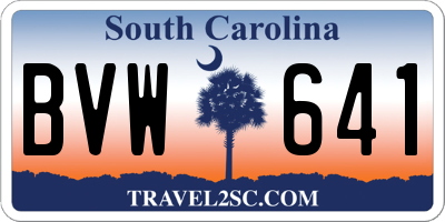 SC license plate BVW641