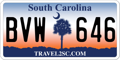 SC license plate BVW646