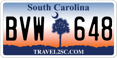SC license plate BVW648