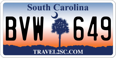 SC license plate BVW649