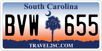 SC license plate BVW655
