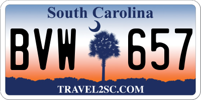 SC license plate BVW657