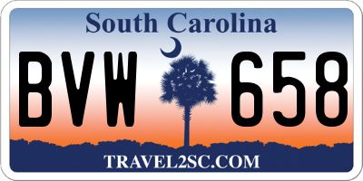 SC license plate BVW658