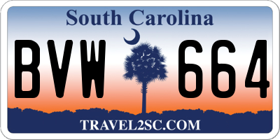 SC license plate BVW664