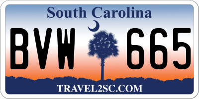 SC license plate BVW665