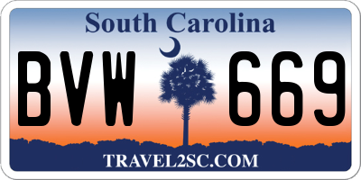 SC license plate BVW669