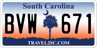 SC license plate BVW671
