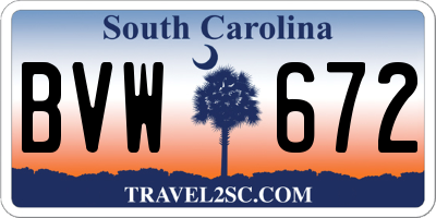 SC license plate BVW672