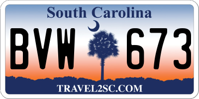 SC license plate BVW673