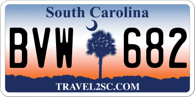SC license plate BVW682