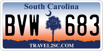 SC license plate BVW683