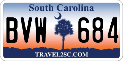 SC license plate BVW684
