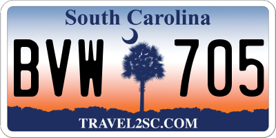 SC license plate BVW705