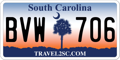 SC license plate BVW706