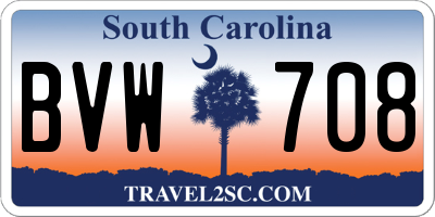 SC license plate BVW708