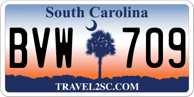 SC license plate BVW709