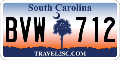SC license plate BVW712