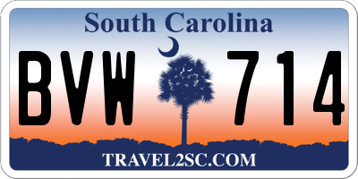 SC license plate BVW714