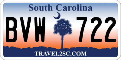 SC license plate BVW722