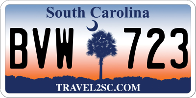 SC license plate BVW723