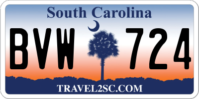 SC license plate BVW724
