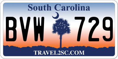 SC license plate BVW729