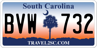 SC license plate BVW732