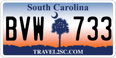 SC license plate BVW733