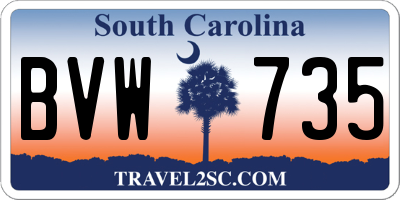 SC license plate BVW735