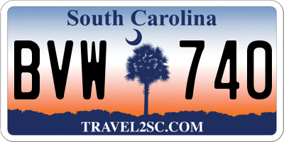 SC license plate BVW740