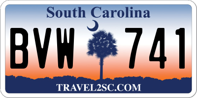 SC license plate BVW741