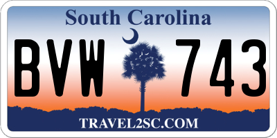 SC license plate BVW743