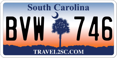 SC license plate BVW746