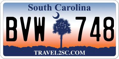 SC license plate BVW748