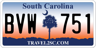 SC license plate BVW751