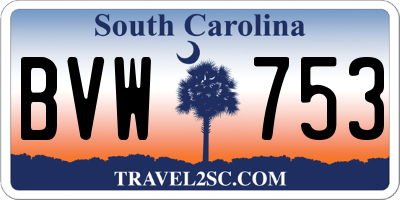 SC license plate BVW753