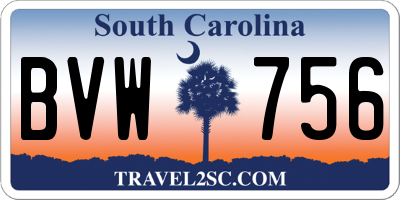SC license plate BVW756