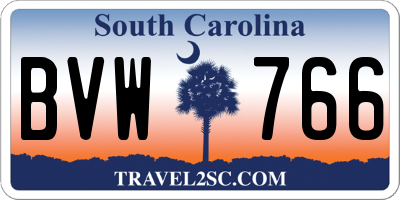 SC license plate BVW766