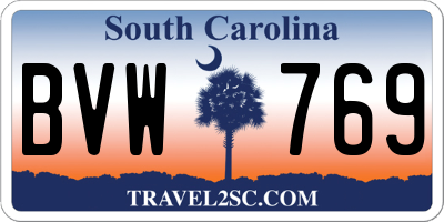 SC license plate BVW769