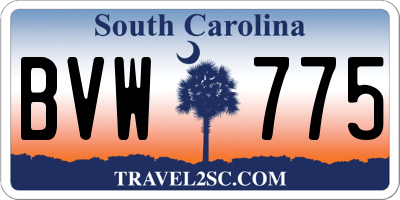 SC license plate BVW775