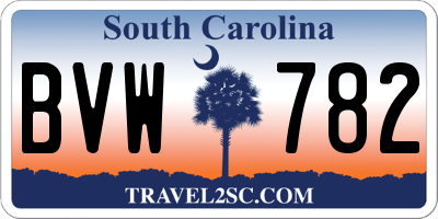 SC license plate BVW782