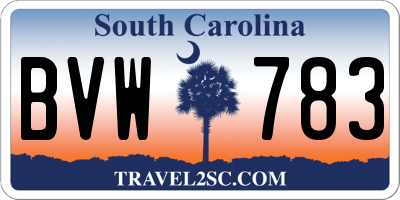 SC license plate BVW783