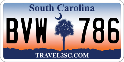 SC license plate BVW786