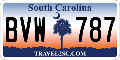 SC license plate BVW787