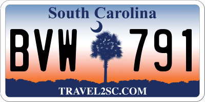 SC license plate BVW791