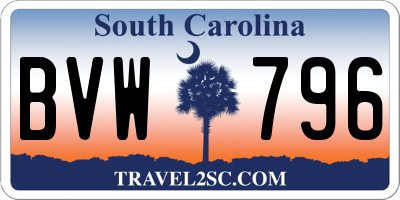 SC license plate BVW796